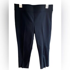 Ralph Lauren Women’s Black Twill Side Zipper Two Button Pleated Tapered Pant Sz8